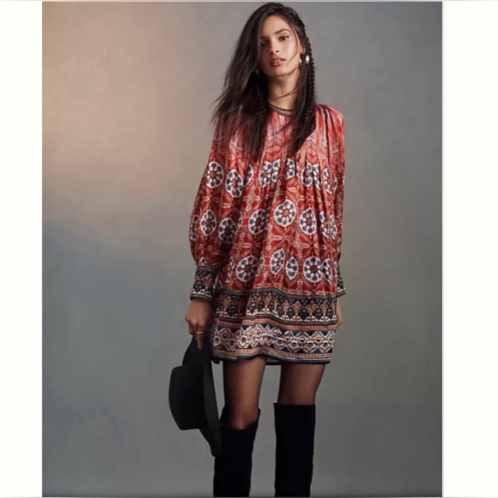 Anthropologie Boho Mini Dress by Tanvi Kedia Size Small BEAUTIFUL NWT